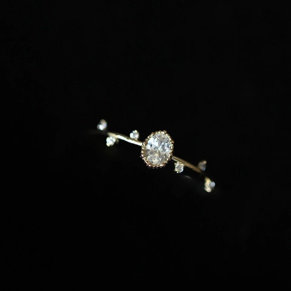 Dainty Crystal Gold Ring - Picture 4 of 6